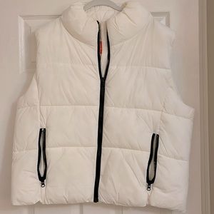 White puffer vest